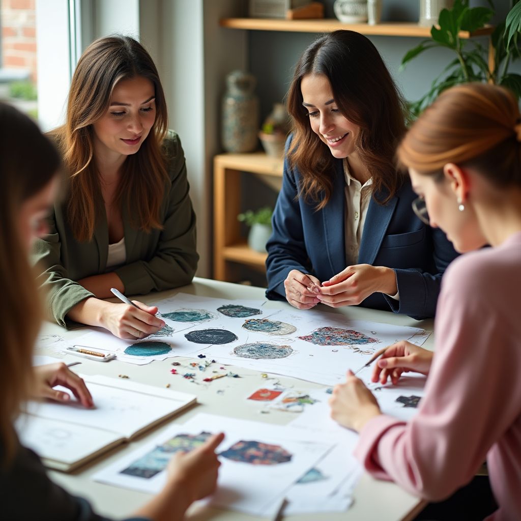 Equipo en reunión creativa